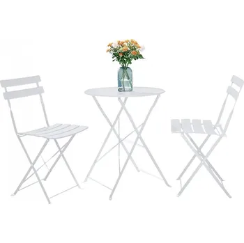 Zahradní sestava Zahradní set 1+2, bílá, ocel, OBAX