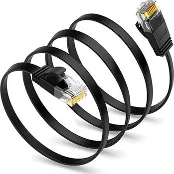 Síťový kabel Interlook Cat6a-0,5M | Ethernet LAN kabel Ethener Cat. 6a | 0,5M propojovací kabel RJ45 Černý