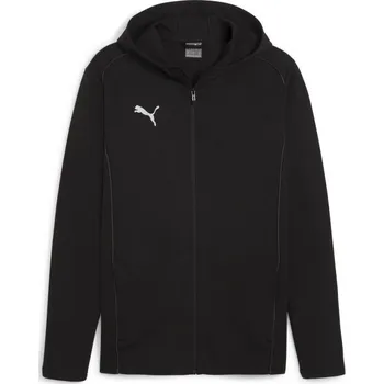 Pánská mikina Pánská sportovní mikina Puma TEAMFINAL CASUALS HOODED JACKET S Černá, Bílá