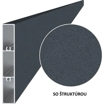 Příslušenství pro plot Hliníková plotová lamela 100x16 mm, tvar obdélník, antracit RAL7016, se strukturou 3m +/- 5mm (AL-PV3-AS-3)