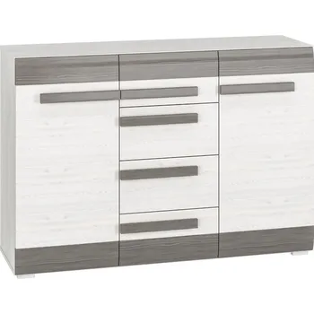 Komoda Komoda LANTANA/BLANCO 07, 2D4S, borovice sněžná/šedá