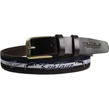 Jezdecké kalhoty Kožený opasek s ozdobnou stuhou, 80 cm - Hnědá