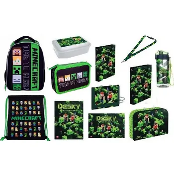 Set školních potřeb Karton P+P Školní sada set 12-dílný MINECRAFT Playworld s batohem sada vhodná i pro prvňáčka > varianta 02-2022-1223
