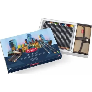 Pastelka DERWENT 2302588 Akvarelové pastelky Watercolour 24 barev. plátěný penál