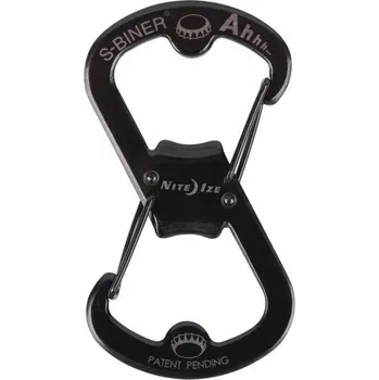 Nite Ize Dvoukomorová kovová karabina s otvírákem Ahhh... černá