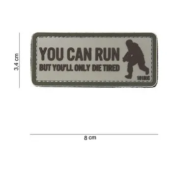 Nášivka Gumová nášivka 101 Inc nápis You Can Run - béžová