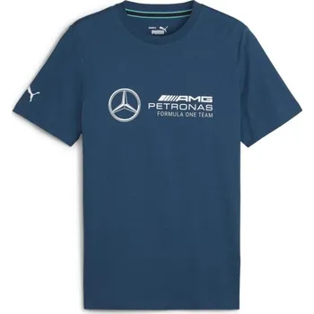 Pánské triko Puma MERCEDES-AMG PETRONAS F1 ESSENTIALS LOGO TEE S Modrá, Bílá