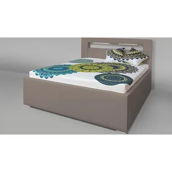 Postel Čalouněná postel AVA LERYN 160x200, s úložným prostorem a LED osvětlením, MADRYT 926