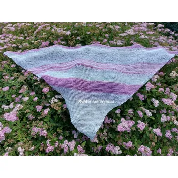 Šátek V barvách kvetoucího tavolníku - šátek (ručně pletený)