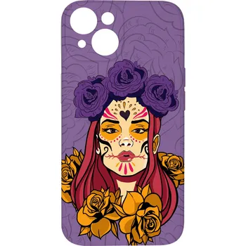 Pouzdro na mobilní telefon Kryt Lebka s květy 2 pro iPhone 15