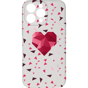 Pouzdro na mobilní telefon Kryt Srdce s trojůhelníky pro iPhone 15 Pro Max