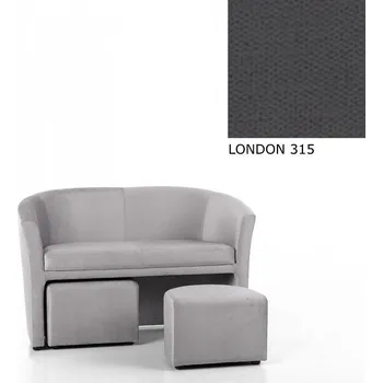 Křeslo Dvoumístné klubové křeslo AVA HOLGER II, s taburetkami, LONDON 315