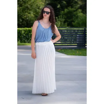 Dámská sukně Sukně dlouhá plise 1051 Itálie barva: bílá