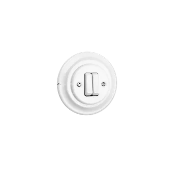 vypínač VINTAGE 2 tlačítko (žaluzie) bílá komplet klapka kulatá keramika K1-R231QS klapka