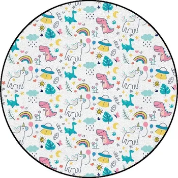 Koberec Kulatý 3D dětský koberec s dinosaury - 4,40 cm x 40 cm