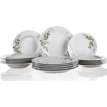 Talíř Banquet Porcelánová sada talířů OLIVES 18 ks