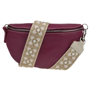 Kabelka NovaKabelka.cz Kožená italská crossbody kabelka Reni Grande Bordo s přídavným popruhem V