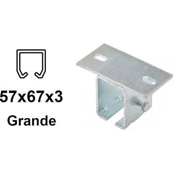 Horní úchyt pro C-profil závěsné brány 57×67×3,0