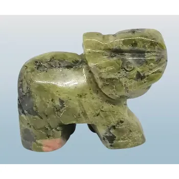 Slon pro štěstí z unakitu 4 x 2,5 cm