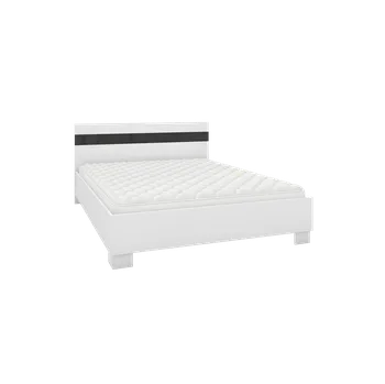 Postel IDZ Postel LUCCA 160x200 cm 31, Bílá/Černý lesk ROŠT V CENĚ