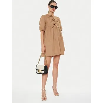 Dámské oblečení ViCOLO Každodenní šaty TB1519 Hnědá Regular Fit M