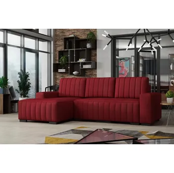 Sedací souprava Falco Rohová sedací souprava HAKIM rozkládací s úložným prostorem, levá, červená/falcone35