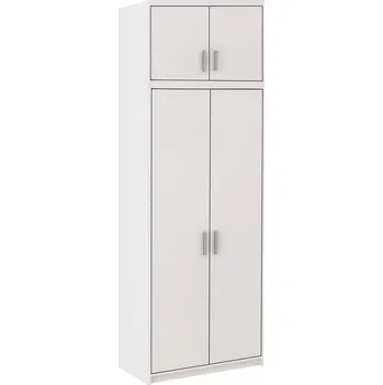 Šatní skříň EVERLY 2DN - skříň s nádstavcem Bílá (ELENA WH02+NAEL WH02) "LP" (K150)