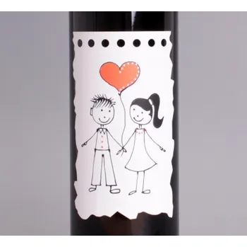 Víno Víno s etiketou - srdíčko balónek víno: Chardonnay - polosuché