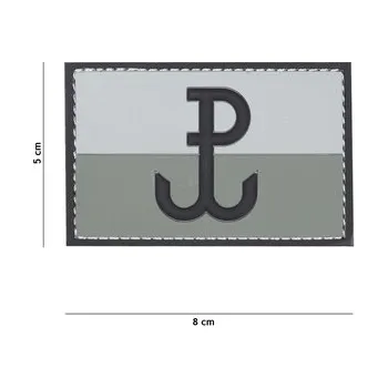 Nášivka Gumová nášivka 101 Inc vlajka Polish Special Forces - šedá