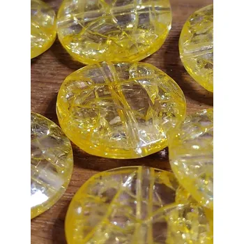 Korálek Plastové korálky placka 20 mm 5 ks žlutá