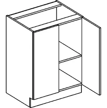 Kuchyňská skříňka Spodní kuchyňská skříňka MERCURY Zebra D60, 2-dveřová, šedá lesk