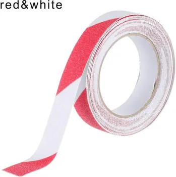 Výstražná páska MAGG Protiskluzová samolepící páska 25mm x 18,3m; červeno-bílá