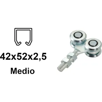 Vozík pro závěsnou bránu 4 role s krytými ložisky pro profil 42×52×2,5 42×52×2,5 (ZB-V4-2M)