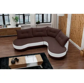 Sedací souprava Falco Rohová sedací souprava Abbey, pravá, tmavě hnědá Inari 27/bílá Soft 17