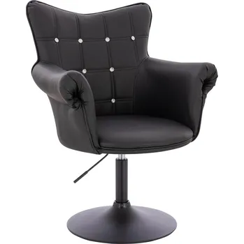 Křeslo Otočné křeslo ekokůže Nuuk na černém talíři - černé