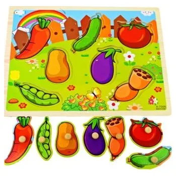 Dřevěná hračka Puzzle warzywa na ogródku