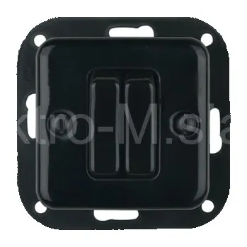 vypínač VINTAGE vypínač 6+6 (5B) černá hranatá bez rámečku klapka keramika S220QX