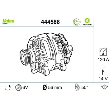 generátor, , 8111001, 81110017, 9442841, 94428414, 9459038, VALEO, 444588