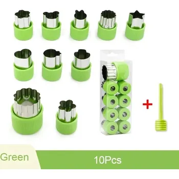 Nerezové formičky a kráječe na zeleninu | vykrajovátka - Zelená 10ks