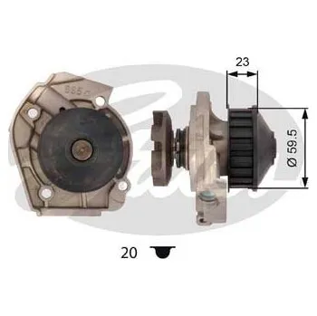 Vodní pumpa motoru Vodní čerpadlo, chlazení motoru, , 46423351, 46531183, 5973713, 71713727, 7640163, 7691820, 7715242, GATES, WP0010
