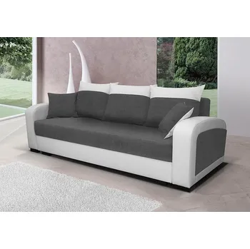 Pohovka Falco Rozkládací pohovka Zara II s úložným prostorem, látka šedá/EKO bílá, Sawana 21/D511