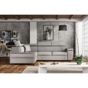 Sedací souprava Falco Rohová sedací souprava Wiliam, rozkládací s úložným prostorem, levá, šedá/Bloom 14