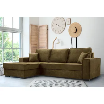 Sedací souprava Falco Rohová sedací souprava LOLA rozkládací s úložným prostorem, levá, khaki Palladium 10