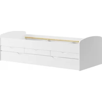 Postel NIKOLETA 01 (Nicole 1) POSTEL 90 - s rozkladem/přistýlkou na 180 + 3 šuplíky a úložný prostor - bez roštu - bilá (SZ) (K150-Z)