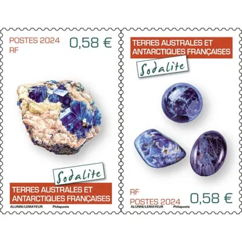 Poštovní známka Post France (2024) MiNr. ** - Francouzská Antarktida - Minerály: Sodalite
