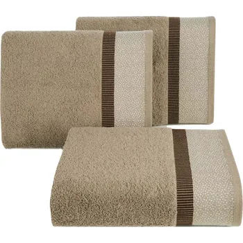 Ručník Ručník světle hnědý, kropenatá bordura 50x90cm