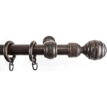 Garnýž SP TREND Sada záclonová dřevěná Granát, 28mm/240cm, barva wenge