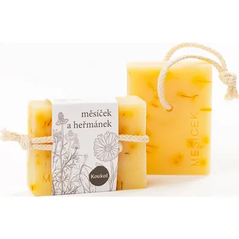 Mýdlo Mýdlárna Koukol Tuhé mýdlo pro suchou pokožku - Měsíček a heřmánek (90 g)