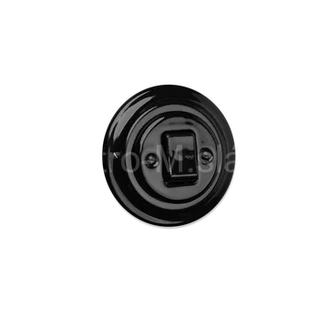 vypínač VINTAGE vypínač 7 křížový černá klapka kulatá kompletní keramika K1-R140Q