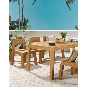 Sada 6 zahradních židlí tvrdé akáciové dřevo interiér exteriér rustikální design Beliani